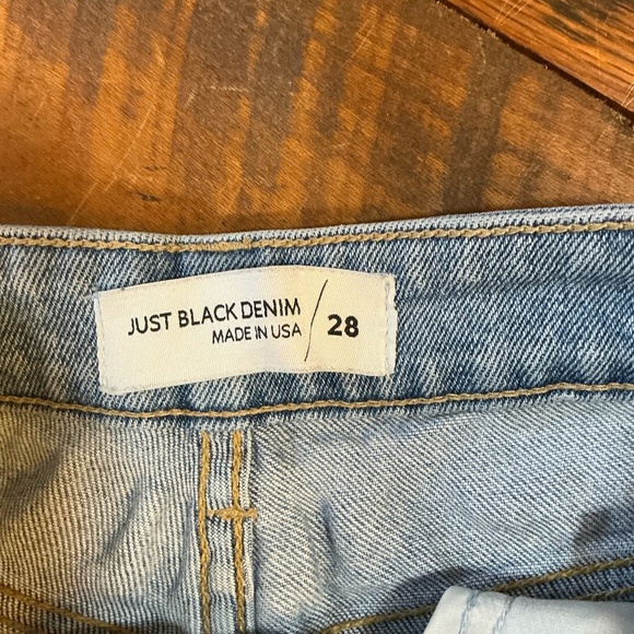 Just Black Denim High Rise Straight Leg Jeans Women’s 28 Light Wash Made in USA - Picture 9 of 11